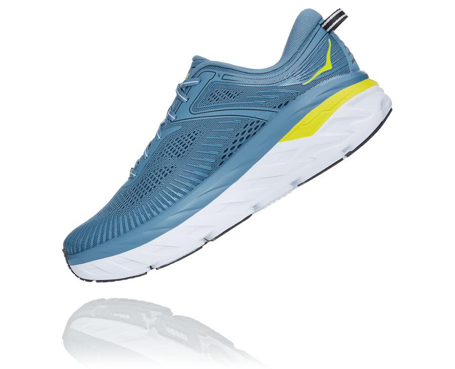 Hoka One One Bondi 7 Löparskor Herr - Blå - ROFQY-0489